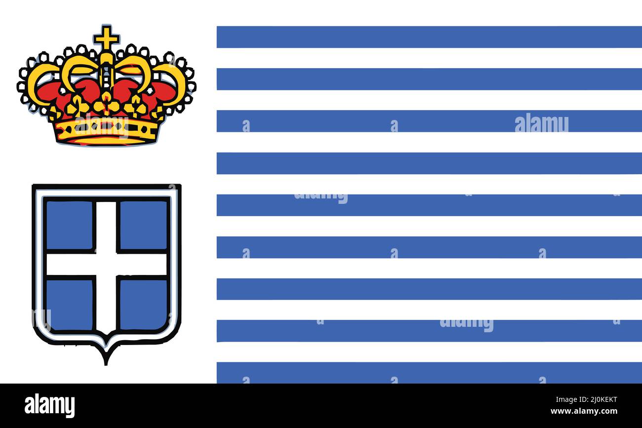 Flagge des Fürstentums Seborg als Vektor. Stock Vektor