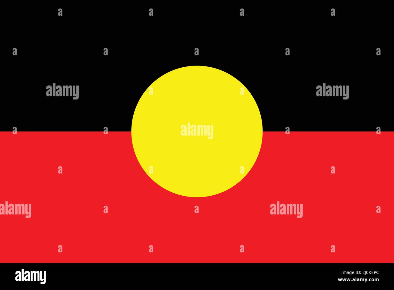 Flagge der australischen Aborigines als Vektor. Stock Vektor