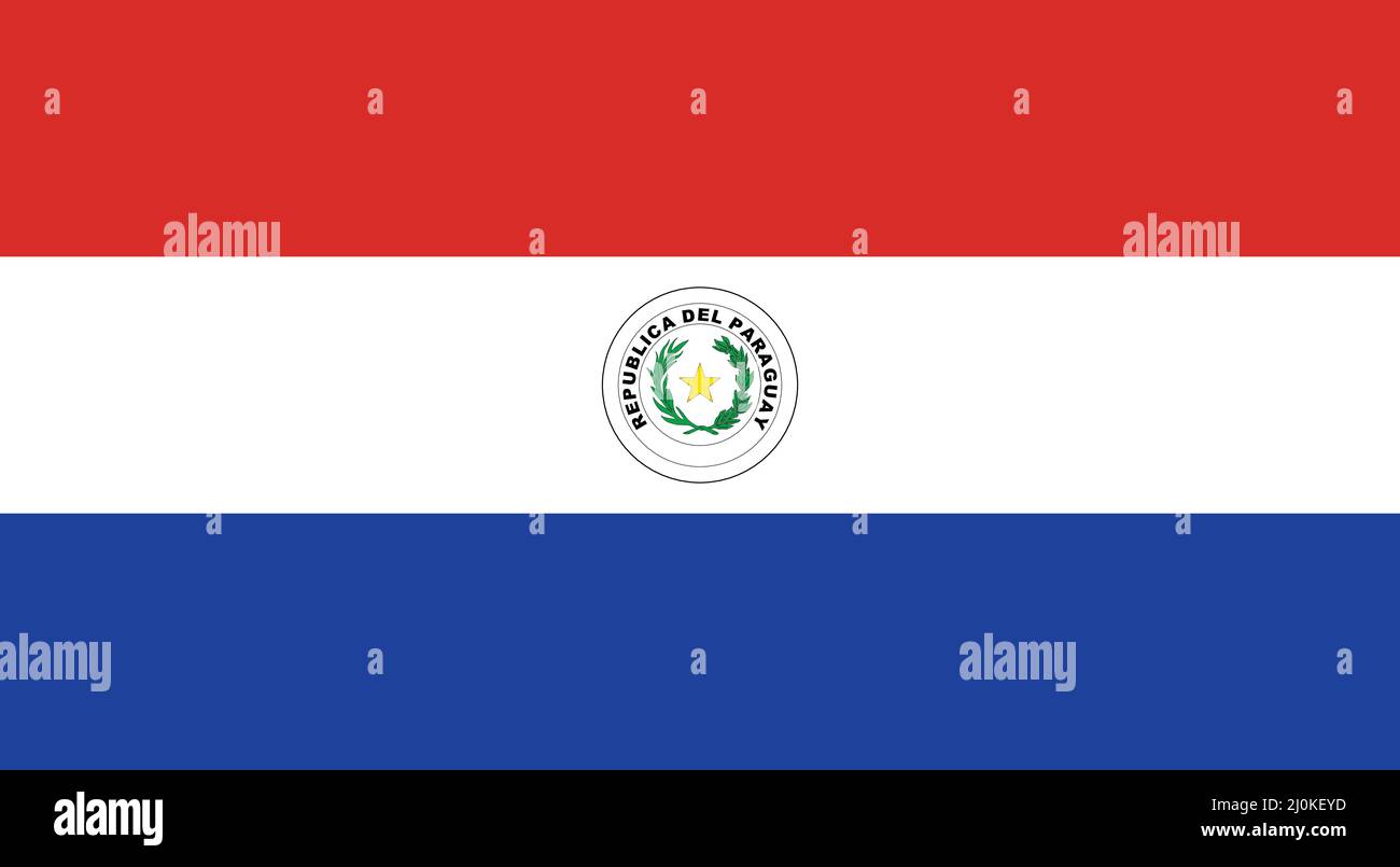 Die offizielle Flagge von Paraguay als Vektor. Stock Vektor