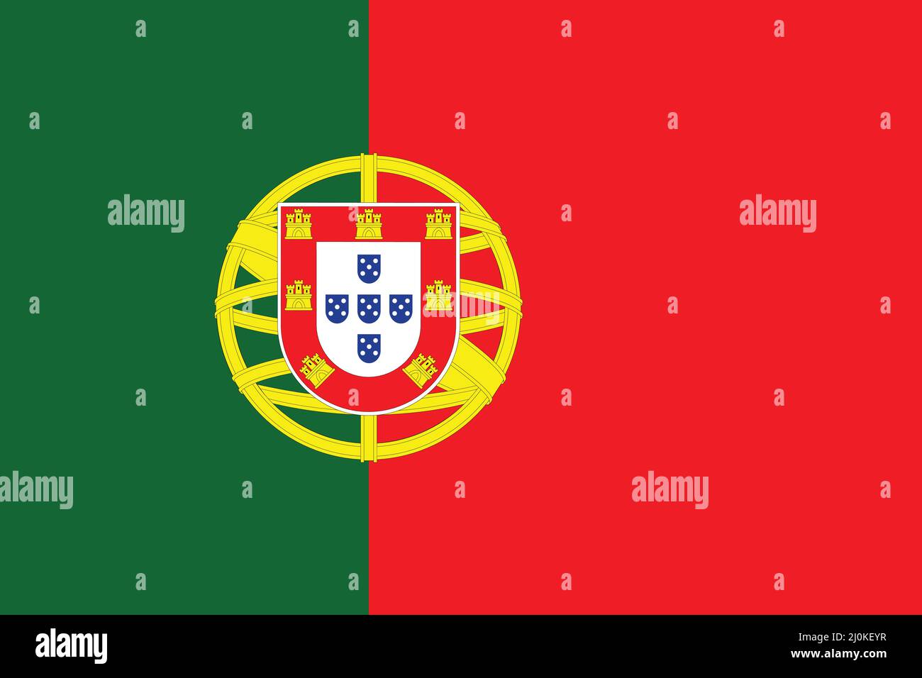 Die offizielle Flagge Portugals als als Vektor. Stock Vektor