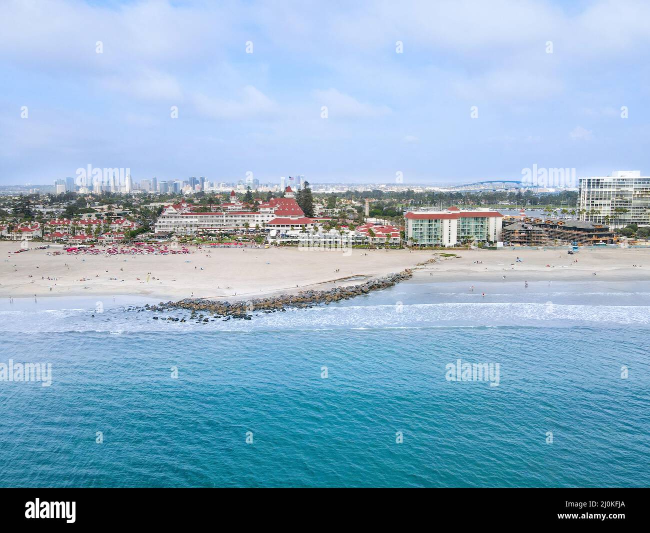 Luftaufnahme von Coronado Island, San Diego, Kalifornien, USA Stockfoto