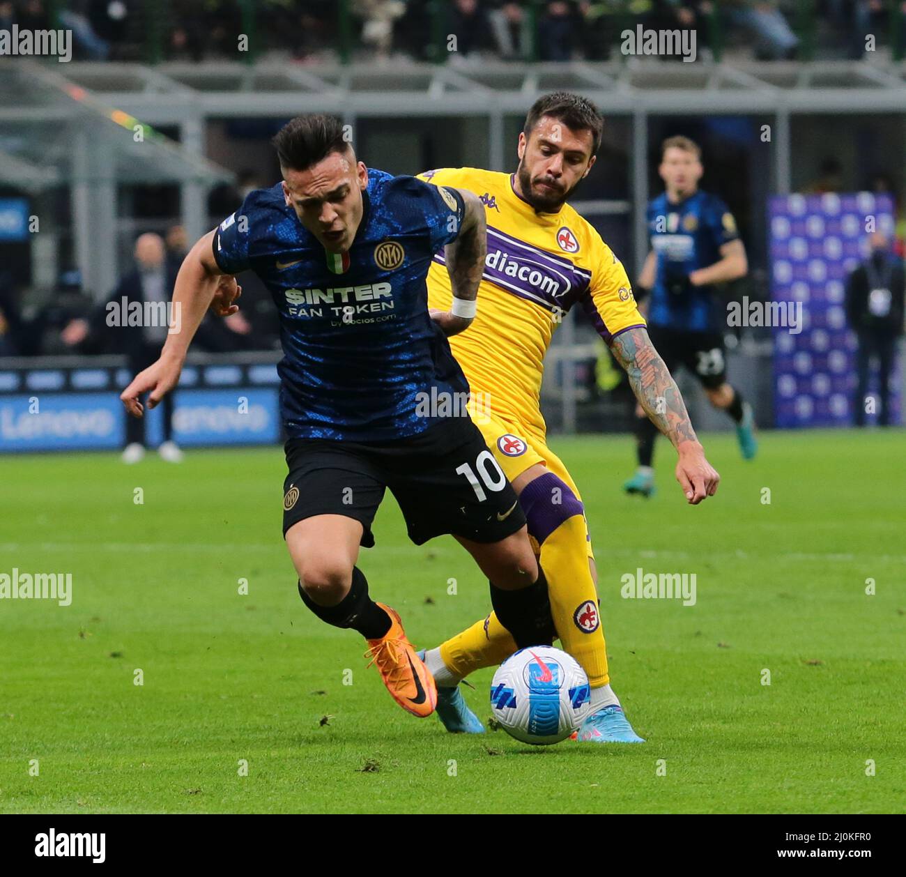 FC Inter und AC Fiorentina, 29. März 2022, San Siro Stadium, Mailand. Italien Stockfoto