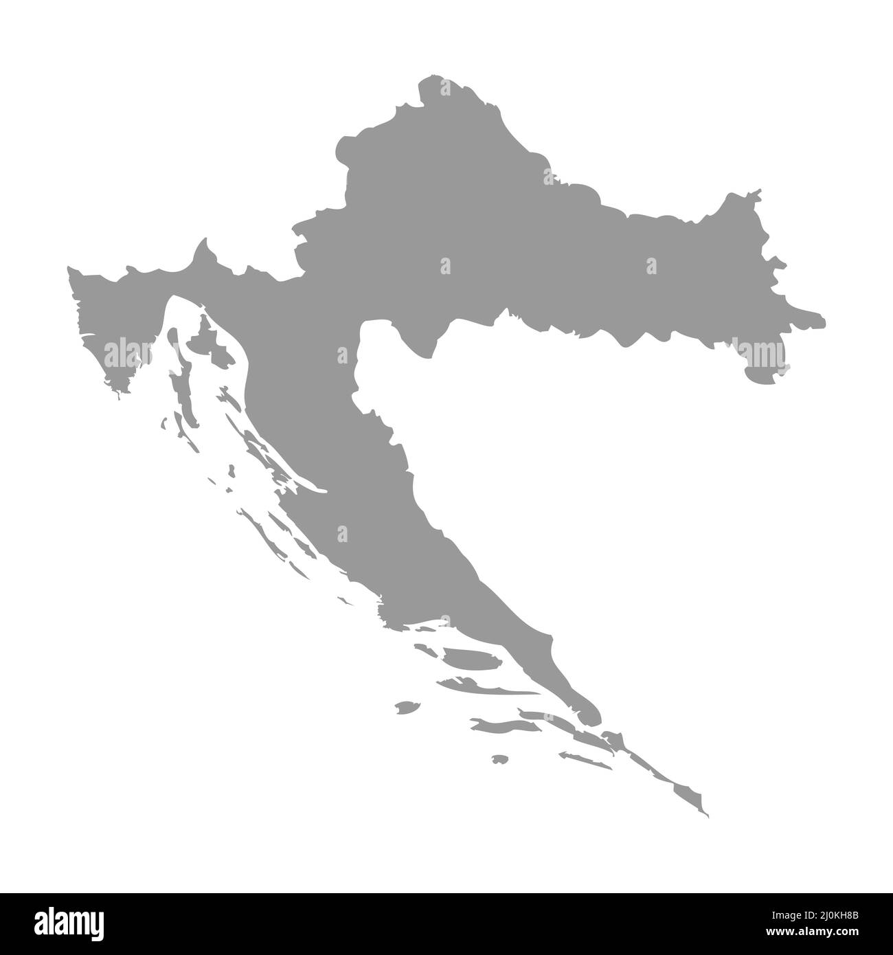 Kroatien Vektor Landkarte Silhouette Stock Vektor