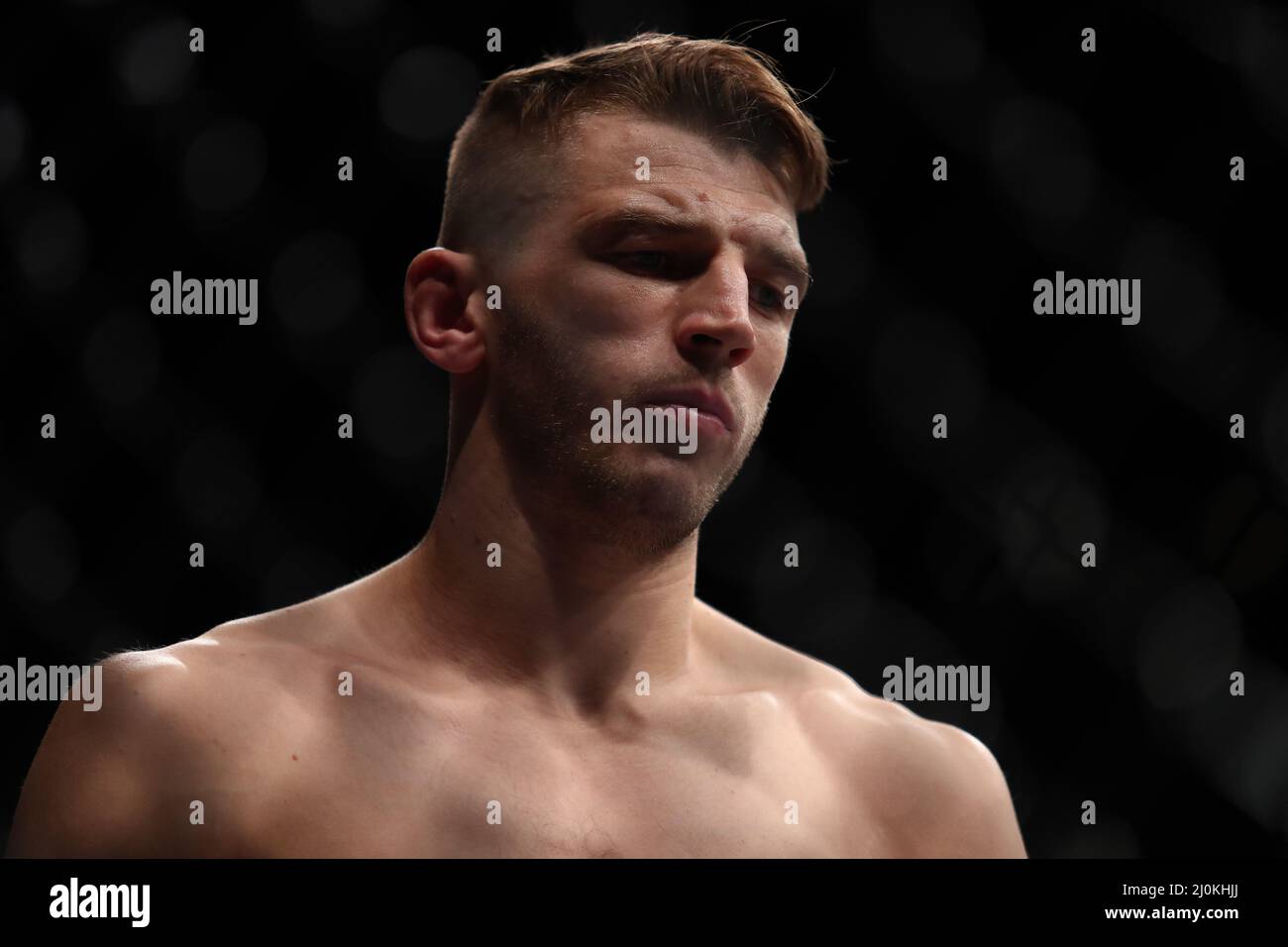 LONDON, GROSSBRITANNIEN. MÄR 19. Dan Hooker vor seinem Co-Main Event Kampf mit Arnold Allen während der UFC Fight Night 204 in der O2 Arena, Greenwich am Samstag, 19.. März 2022. (Kredit: Kieran Riley | MI Nachrichten) Kredit: MI Nachrichten & Sport /Alamy Live Nachrichten Stockfoto