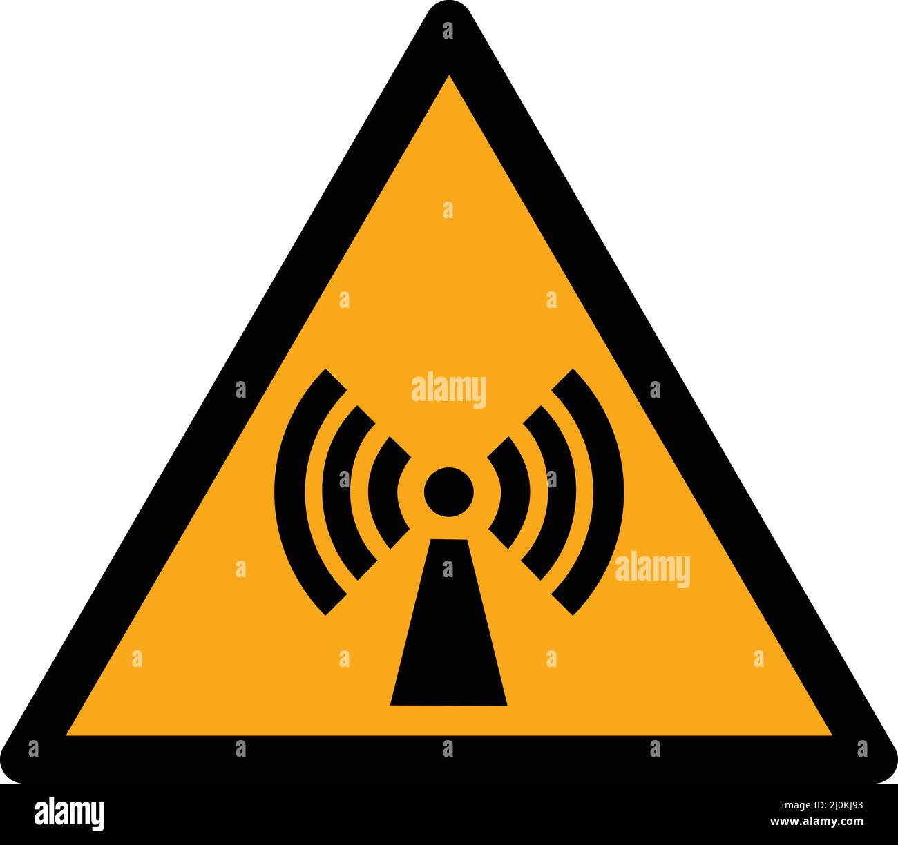 ISO 7010 W005 – nicht ionisierende Strahlung als Vektor. Stock Vektor