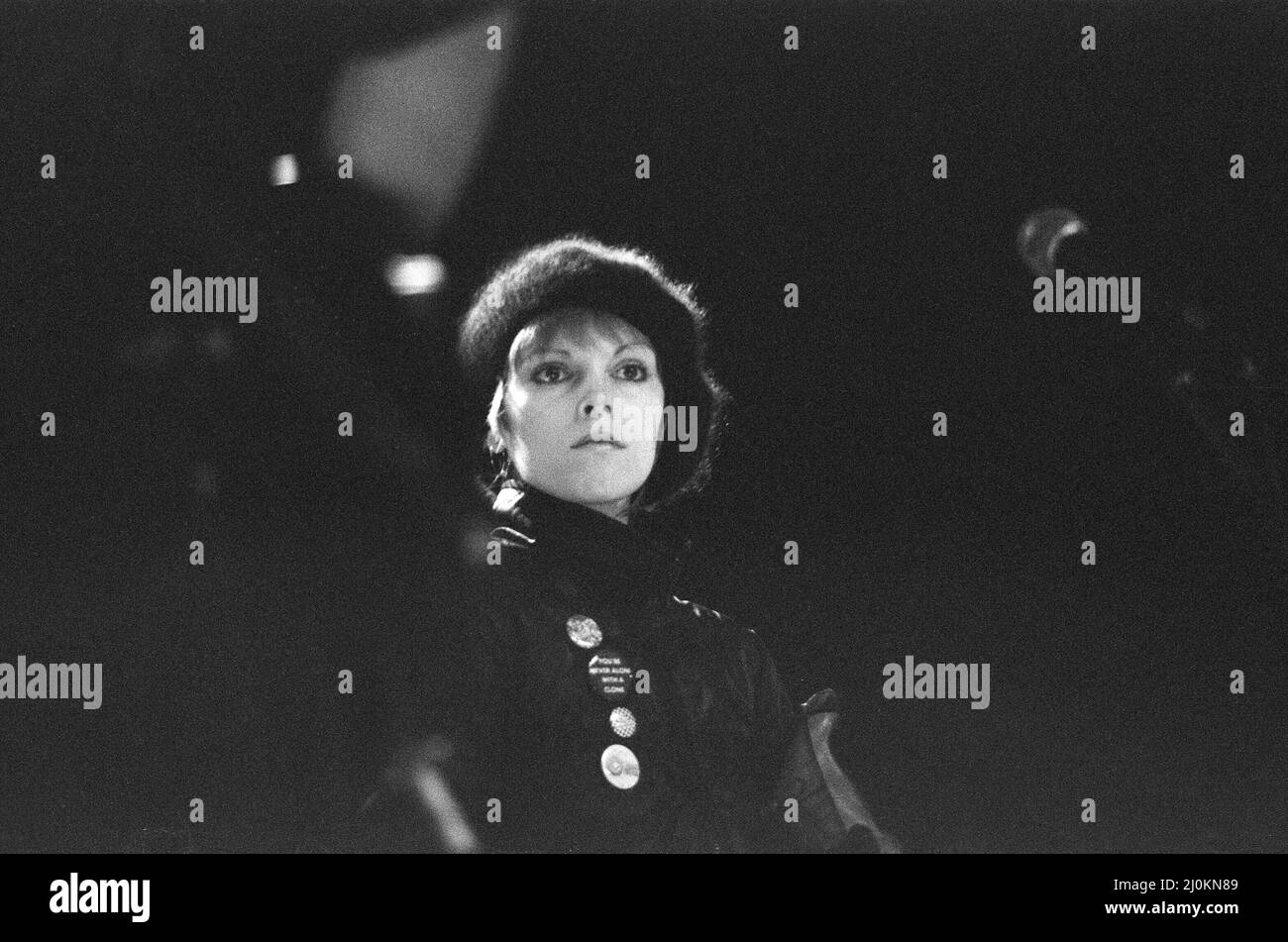 Pat Benatar, Sänger, im Konzert im Hexagon, Reading, Oktober 1980. Stockfoto