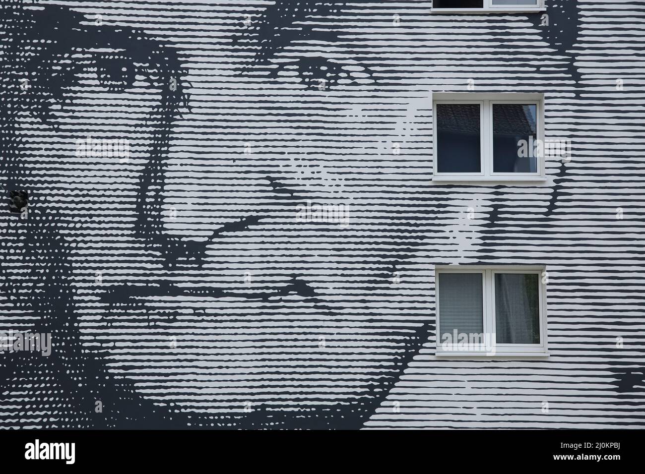 Wandgemälde von Carl Friedrich Gauss, Thomas Stolz, 2015, in Frankfurt, Hessen, Deutschland Stockfoto