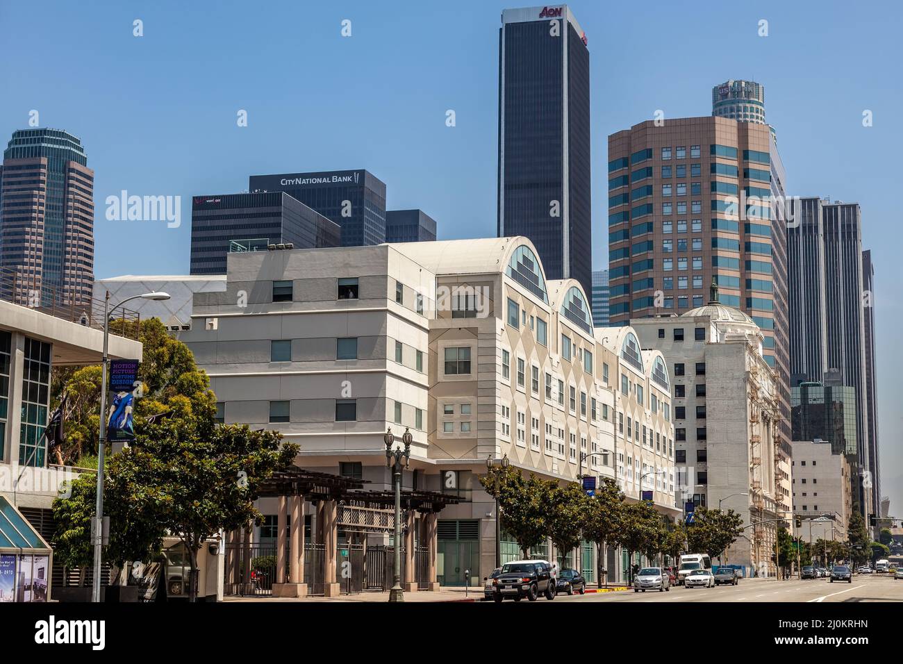 LOS ANGELES, CALIFORNIA, USA - JULI 28 :Tower Blocks im Finanzviertel von Los Angeles Kalifornien am 28. Juli 2011 Stockfoto