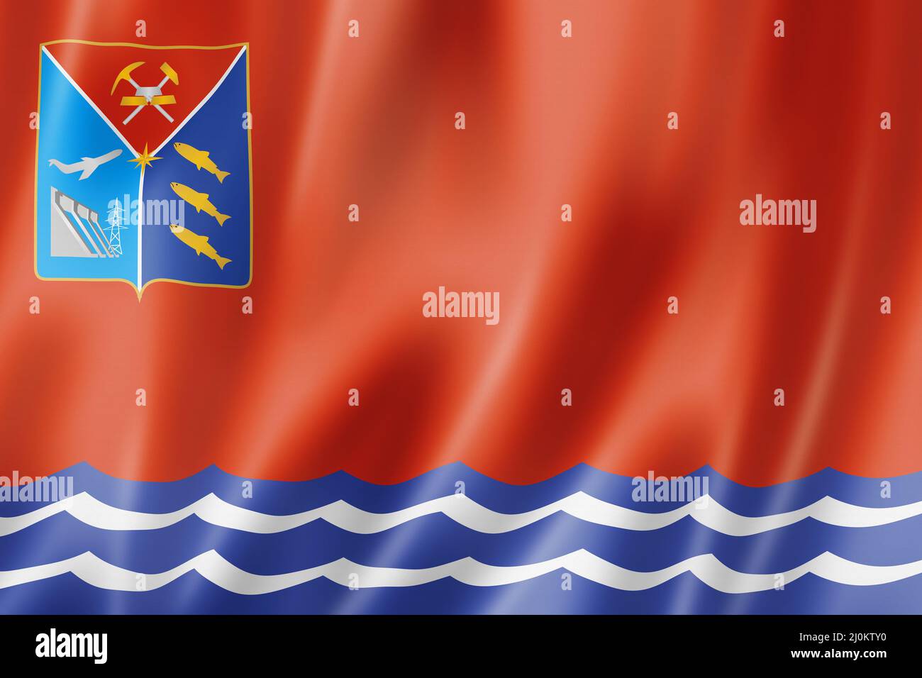 Staat Magadan - Oblast - Flagge, Russland Stockfoto