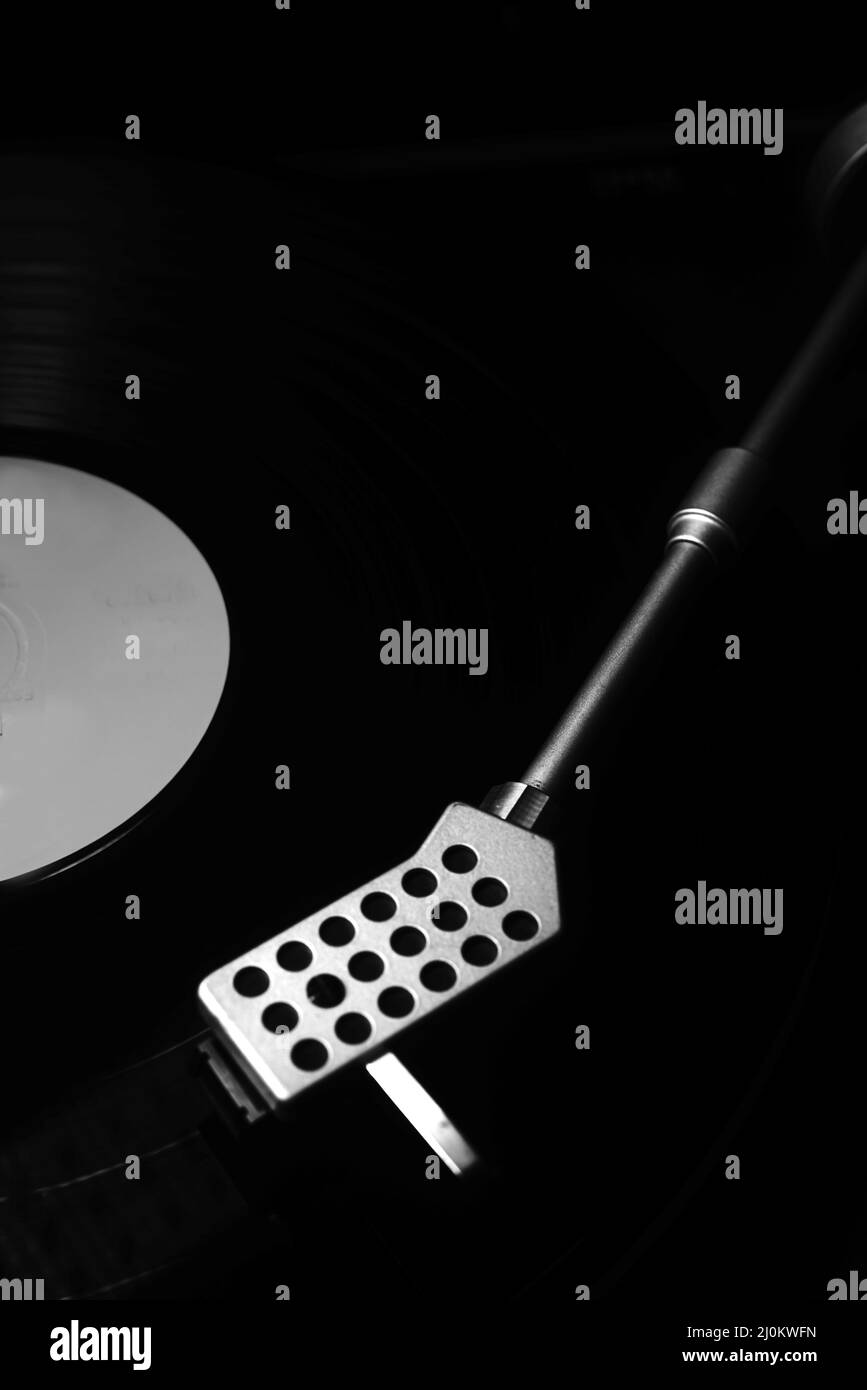 Vintage-Musik auf dem Player aufnehmen Stockfoto