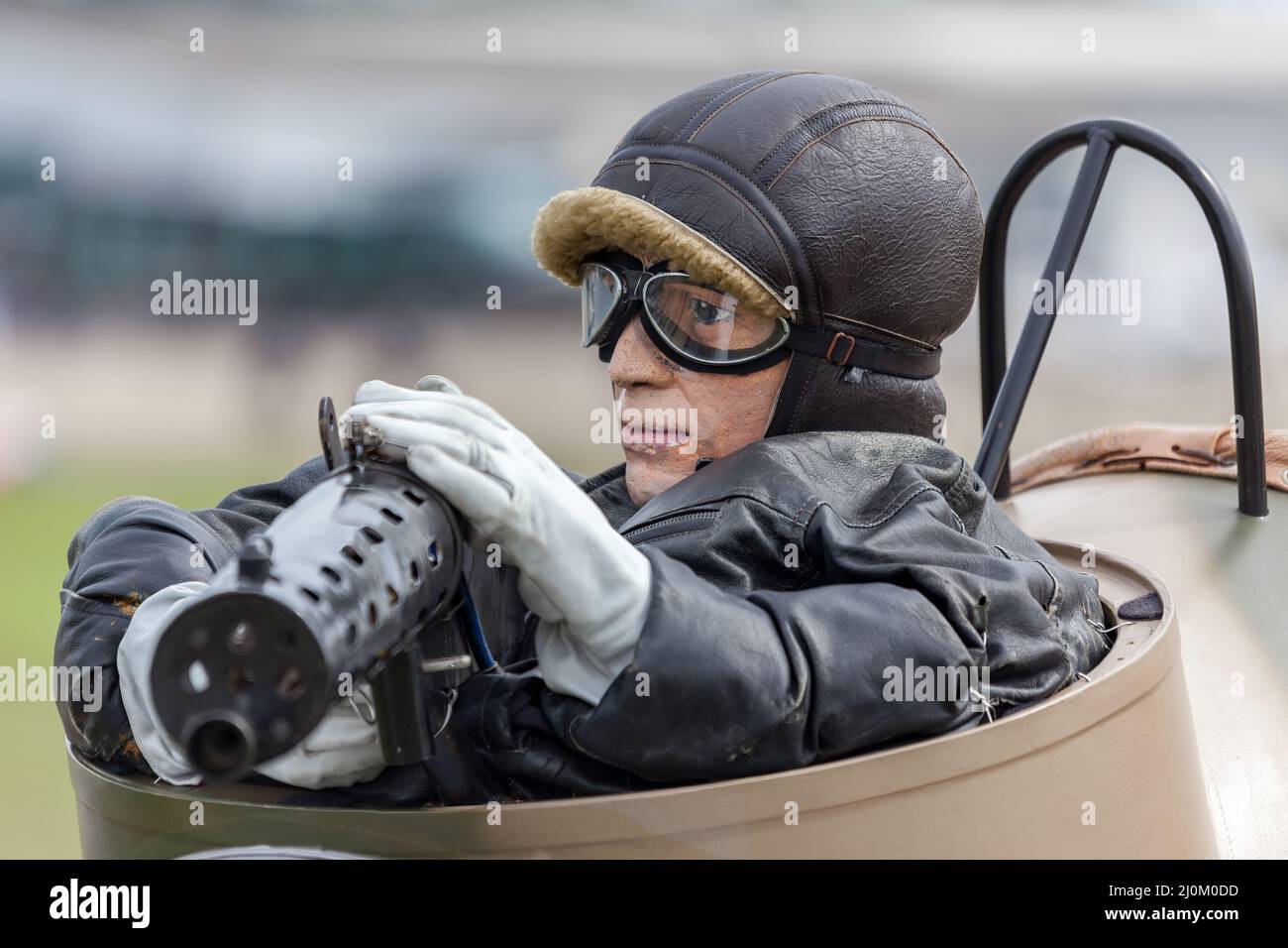 Hinten Gunner Schaufensterpuppe in einem Junkers CL1 ersten Weltkrieg Flugzeug Stockfoto