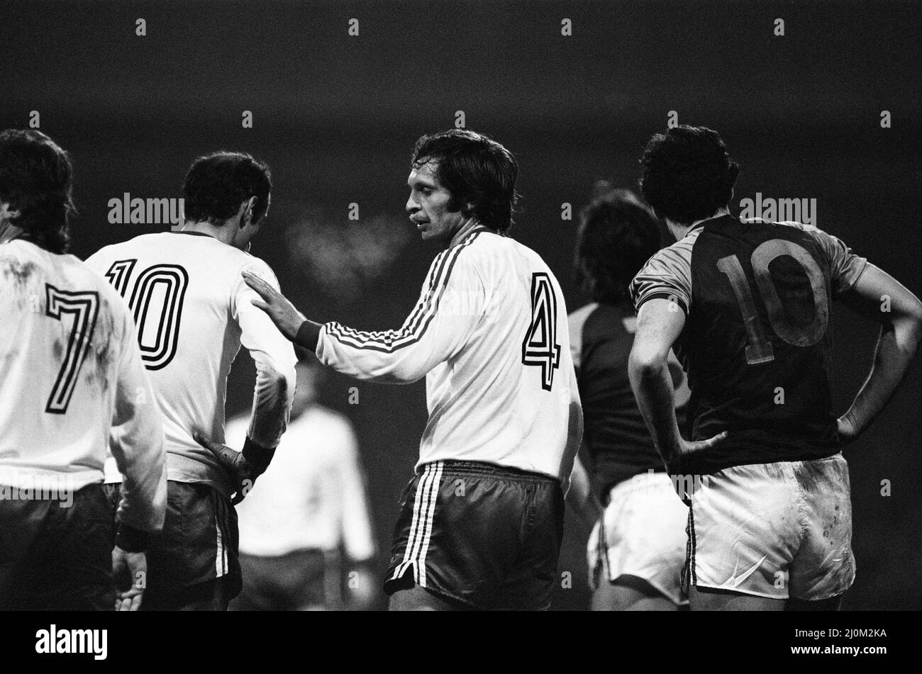 West Ham 1-4 Dinamo, Tiflis, Europapokal der Pokalsieger, Viertelfinale 1., Upton Park, Mittwoch, 4.. März 1981. Stockfoto