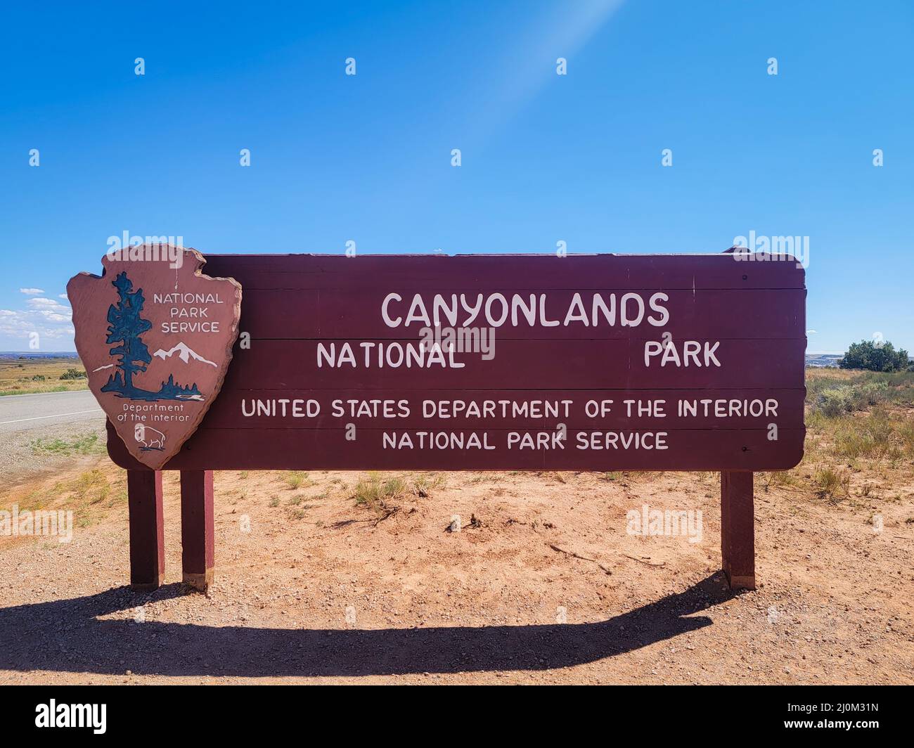 Eingangsschild Des Canyonlands National Park Stockfoto