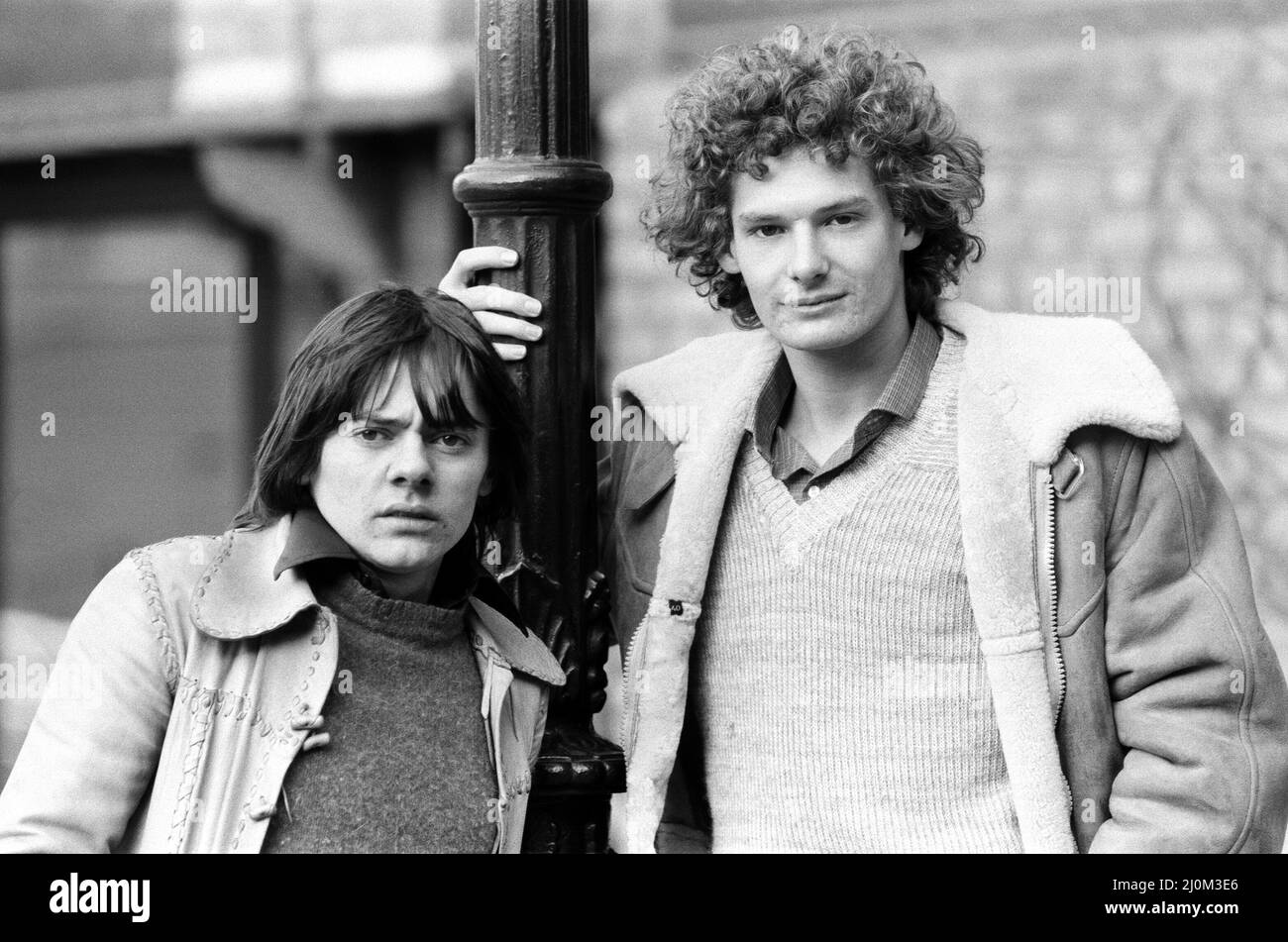 Jack Wild und Mark Lester, die die Stars des Musikfilms Oliver aus dem Jahr 1968 waren! 13.. Februar 1981. Stockfoto