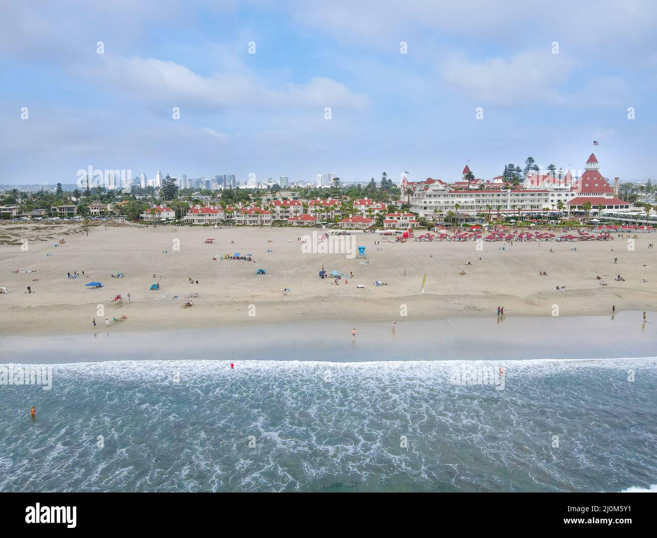 Luftaufnahme des Hotels Del Coronado, San Diego, Kalifornien, USA Stockfoto