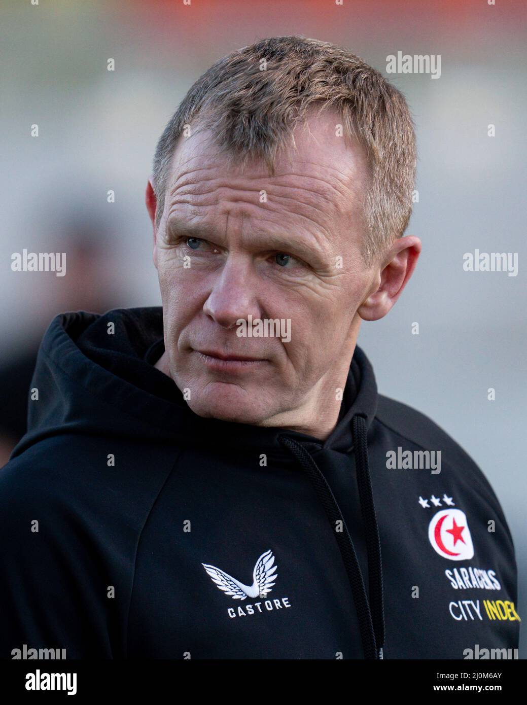 Mark McCall Director of Saracens Rugby Stockfoto