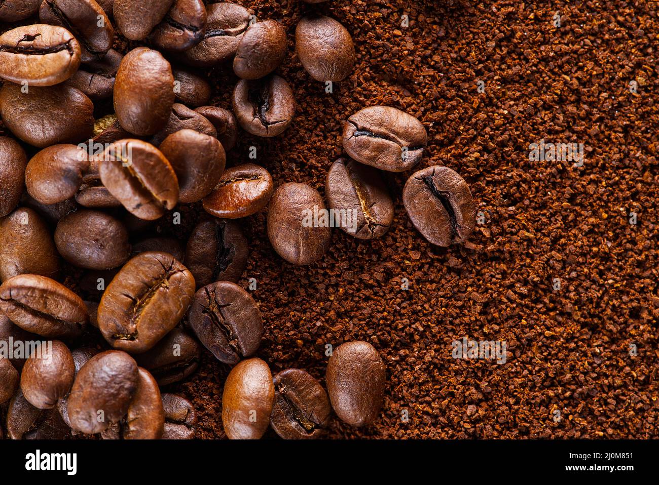 Kaffee mahlen Textur Hintergrund, Banner. Kaffeepulver abstrakten Hintergrund Stockfoto