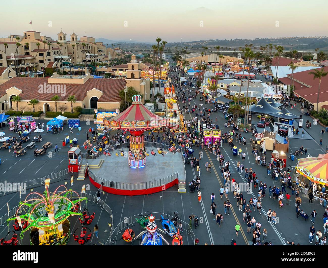 San Diego County Fair bei Sonnenuntergang, Kalifornien, USA Stockfoto