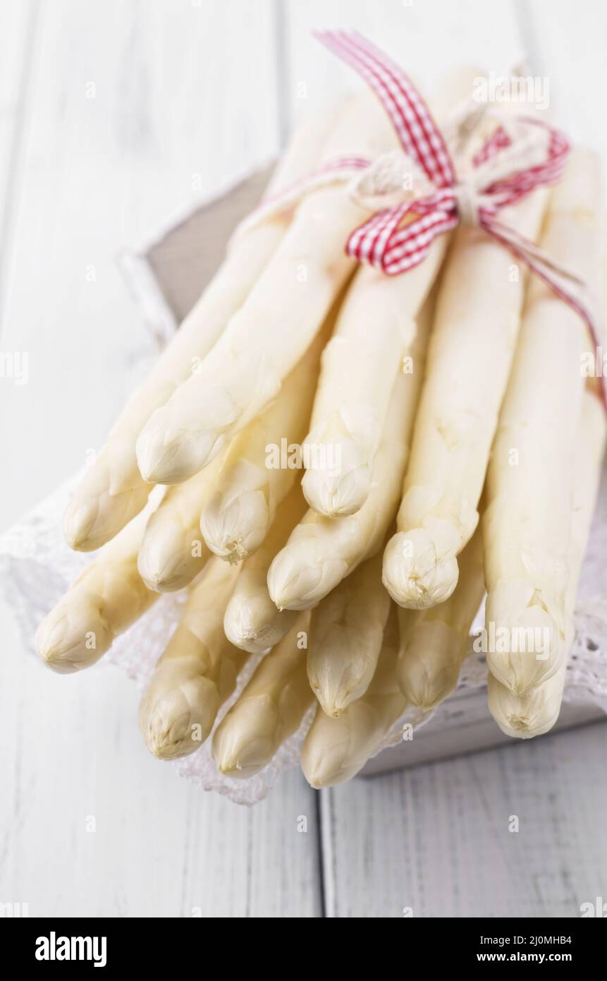 Weißer Spargel Stockfoto