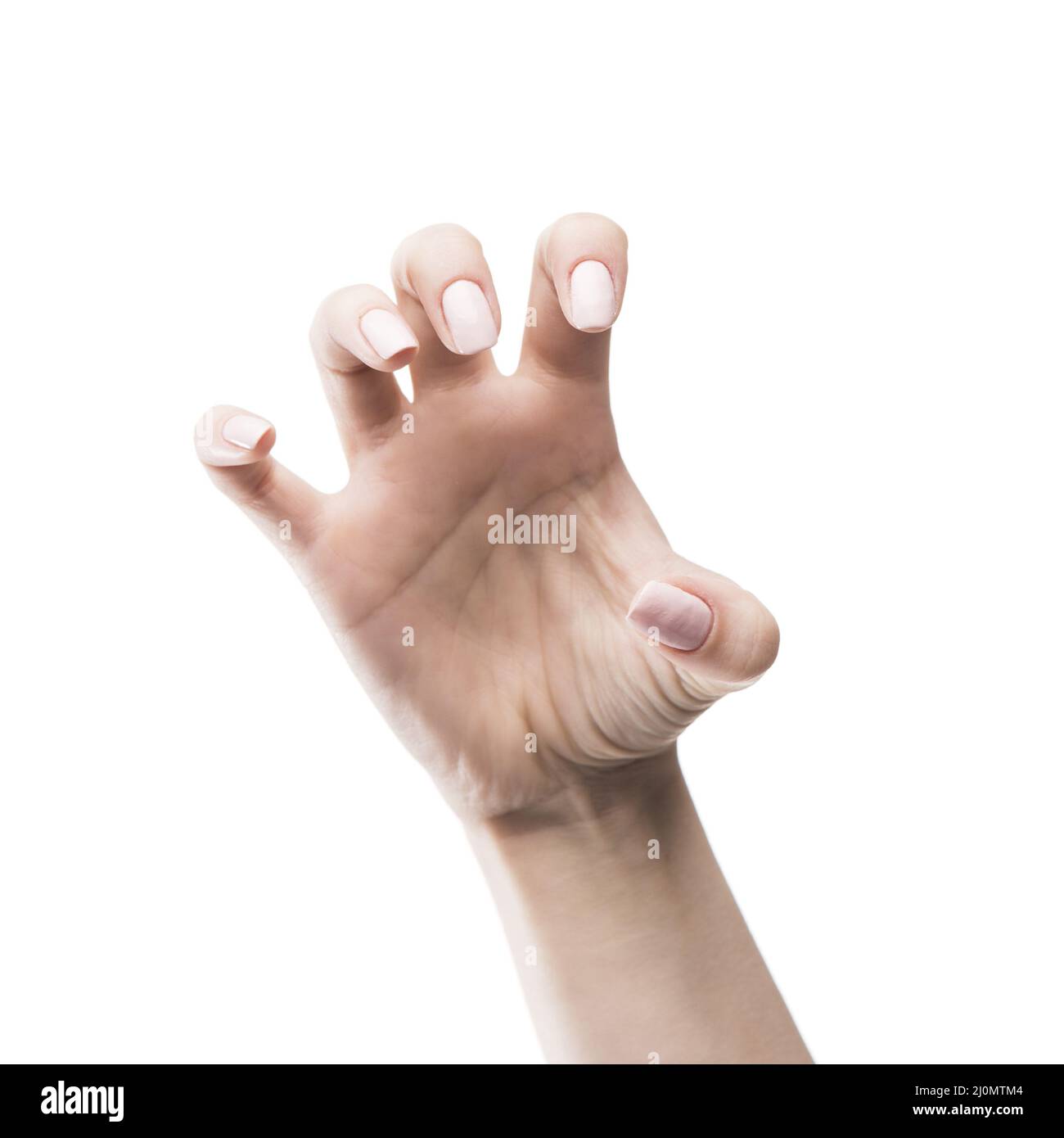 Beschneiden Sie die Hand mit einer beängstigenden Geste Stockfoto