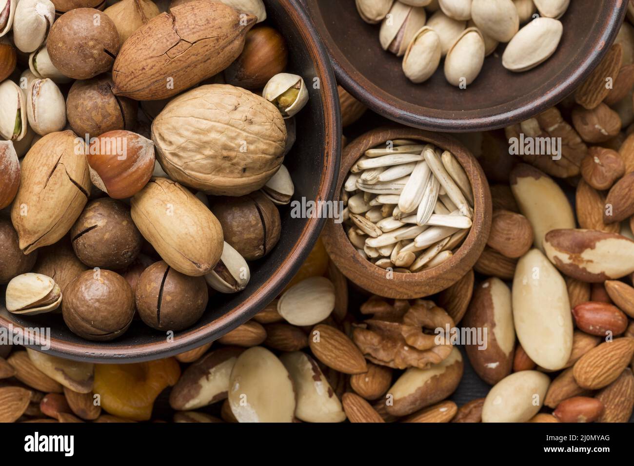 Nahaufnahme NUTS Konzeptanordnung (1) Stockfoto