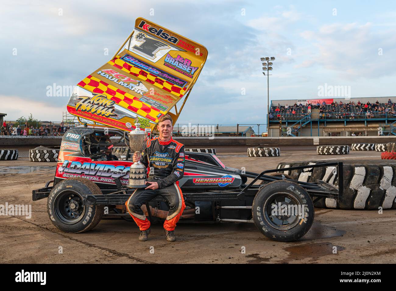 Tom Harris, britischer Meisterschaftssieger, hier im Lynn Stadium, Kings Lynn, Norfolk, Großbritannien Stockfoto