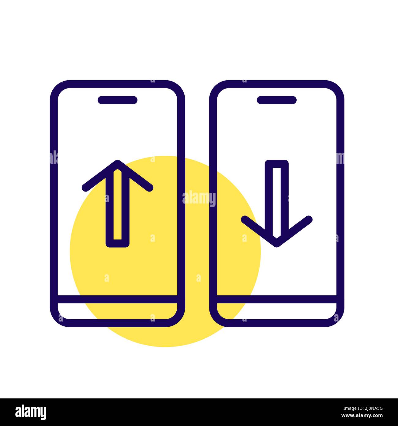 Symbol für Peer-to-Peer-Geldtransfers. Pixelgenaue, bearbeitbare Kontur Stock Vektor