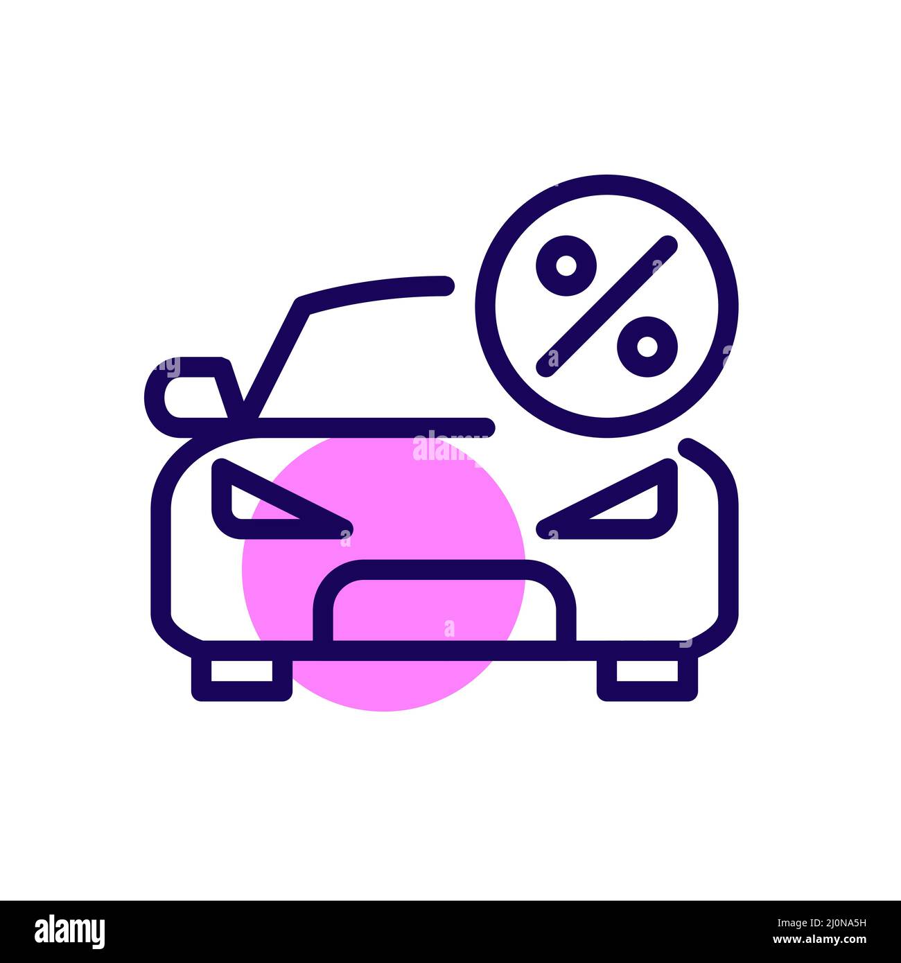 Mietauto oder ermäßigter Preis. Pixel Perfect, bearbeitbares Kontursymbol Stock Vektor