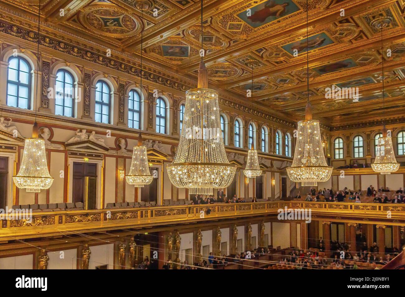 Großer Goldener Saal im Musikverein, Wien, Österreich Stockfoto