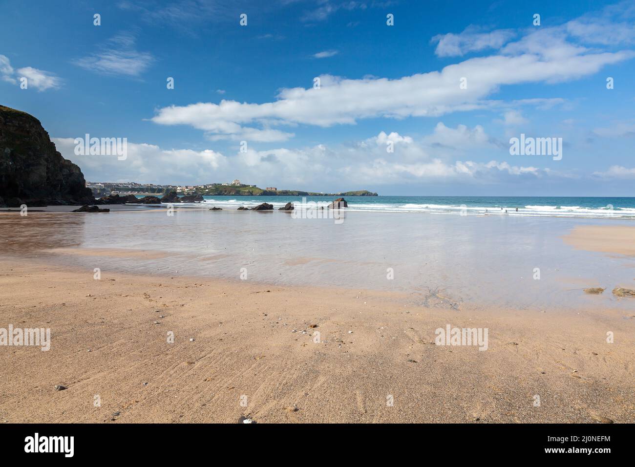 Lusty Glaze Beach Newquay Cornwall England Großbritannien Stockfoto