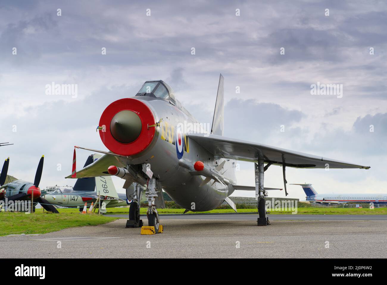 BAC / English Electric Lightning F53 ZF580, Cornwall Aviation Center. Stockfoto