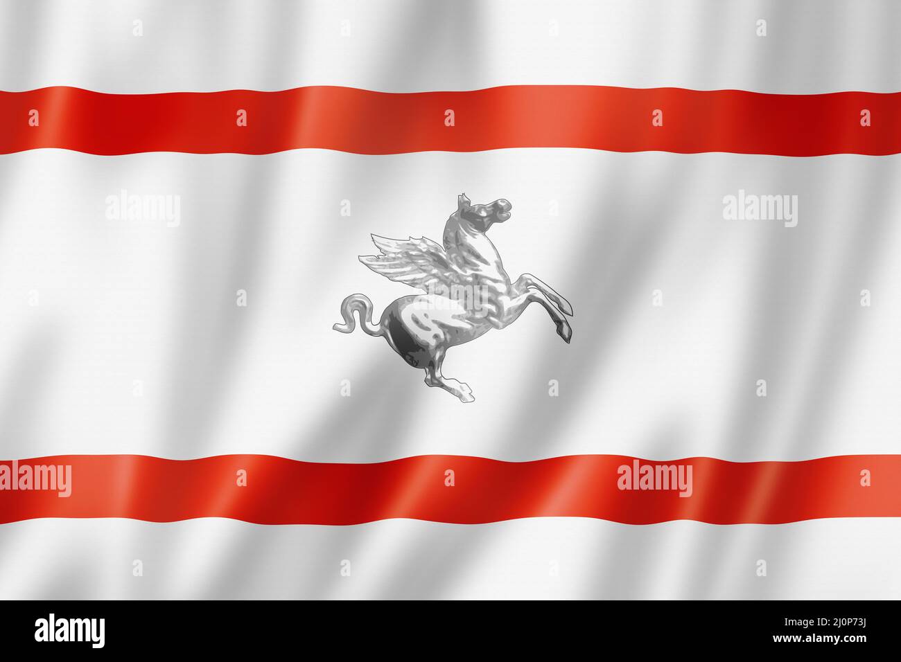 Flagge der Region Toskana, Italien Stockfoto