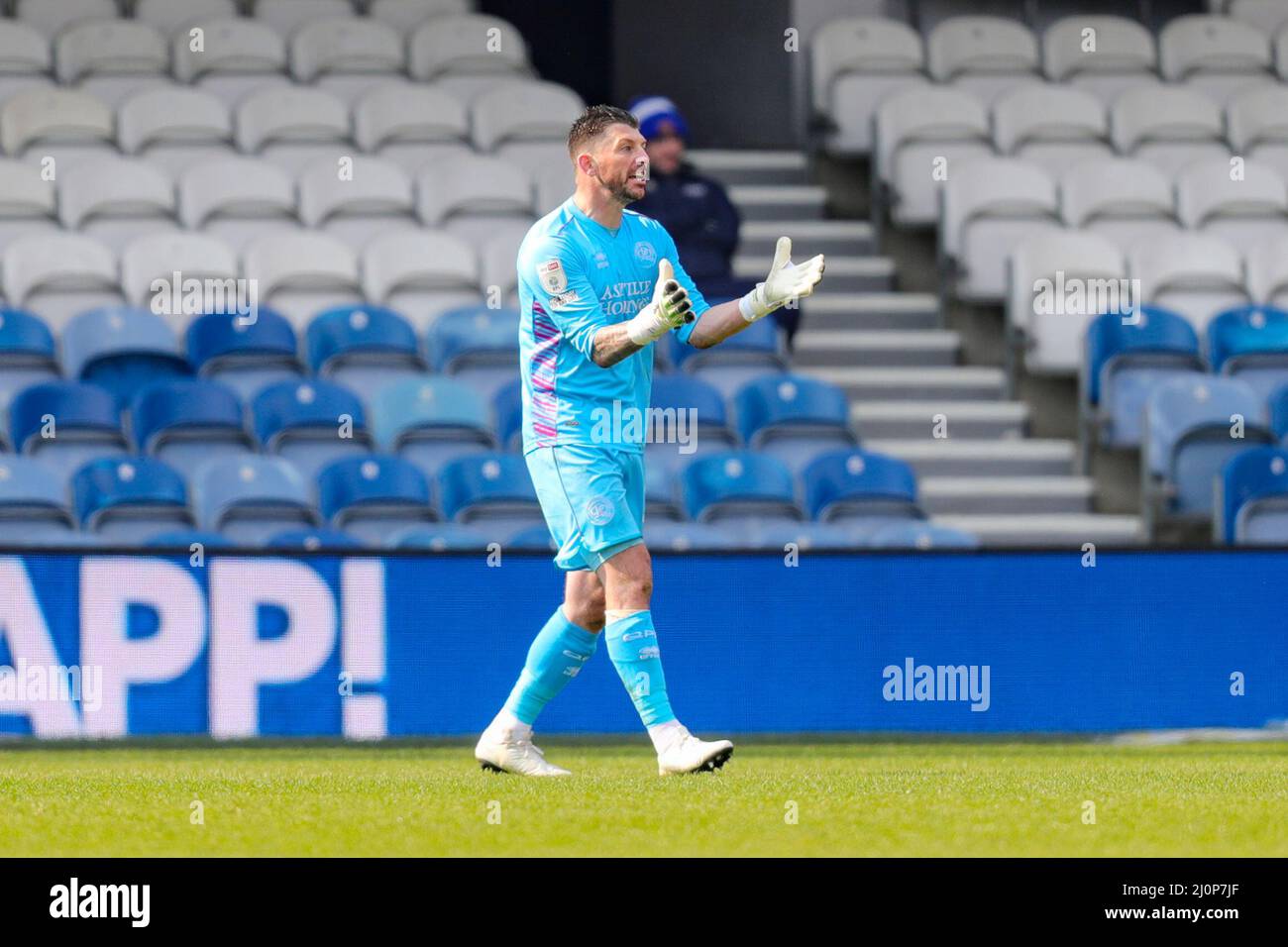 LONDON, GROSSBRITANNIEN. MÄR 20. QPR-Torwart Keiren Westwood beim Sky Bet Championship-Spiel zwischen Queens Park Rangers und Peterborough im Kiyan Prince Foundation Stadium., London am Sonntag, 20.. März 2022. (Kredit: Ian Randall | MI News) Kredit: MI News & Sport /Alamy Live News Stockfoto