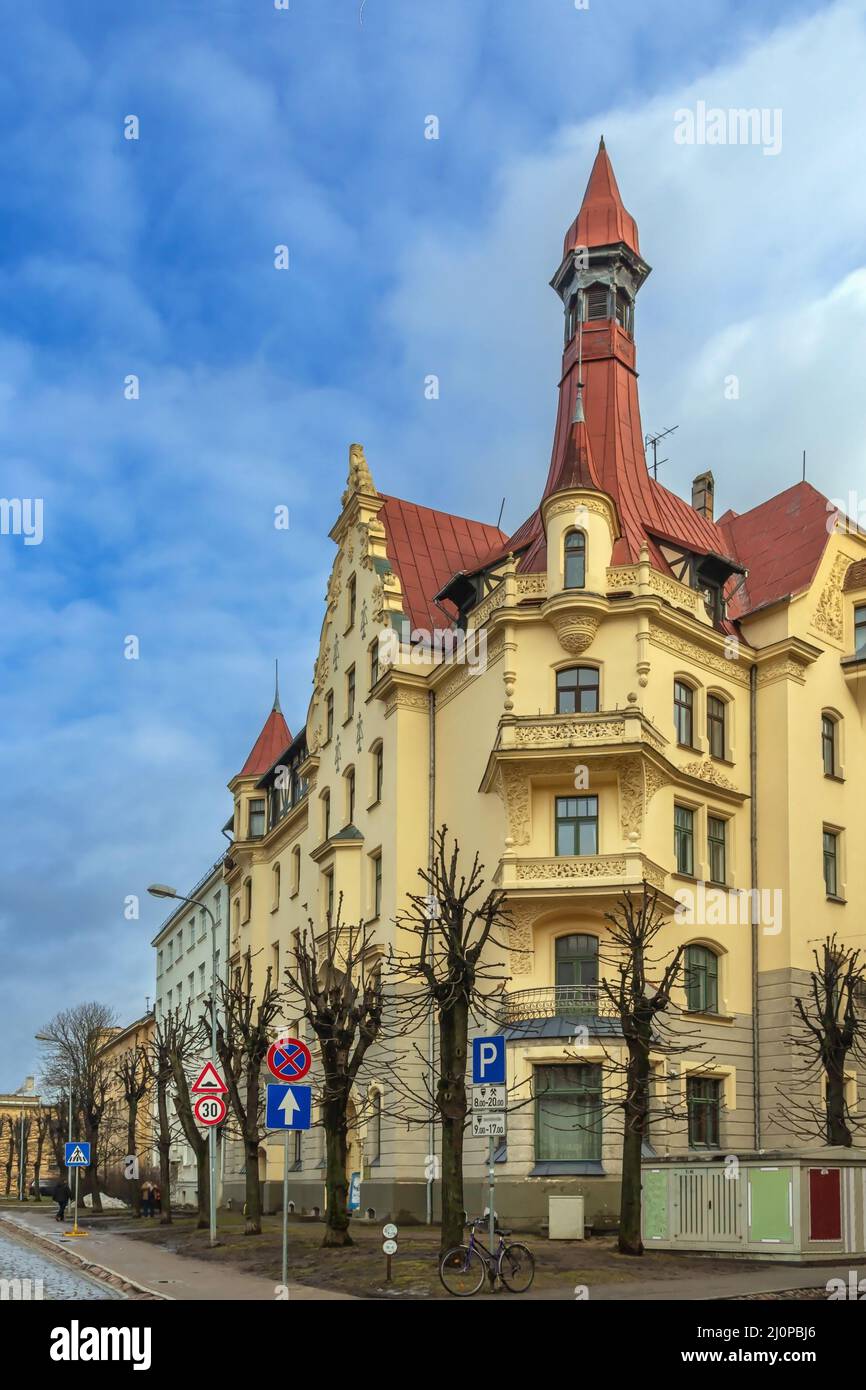 Gebäude im Jugendstil, Riga, Lettland Stockfoto