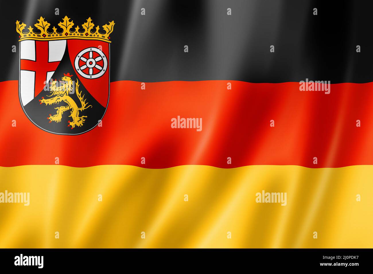 Rheinland-pfälzische Landesflagge, Deutschland Stockfoto