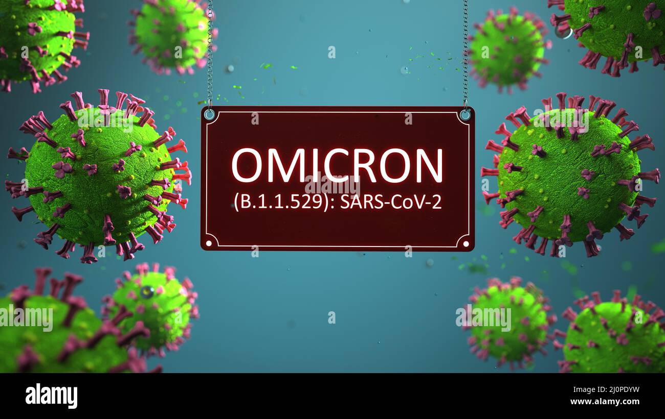 Neues Corona Virus Omicron Stockfoto