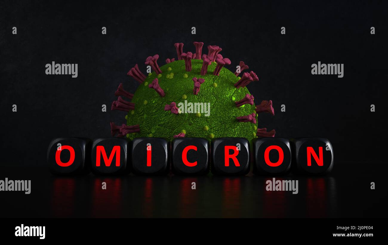 Neues Corona Virus Omicron Stockfoto