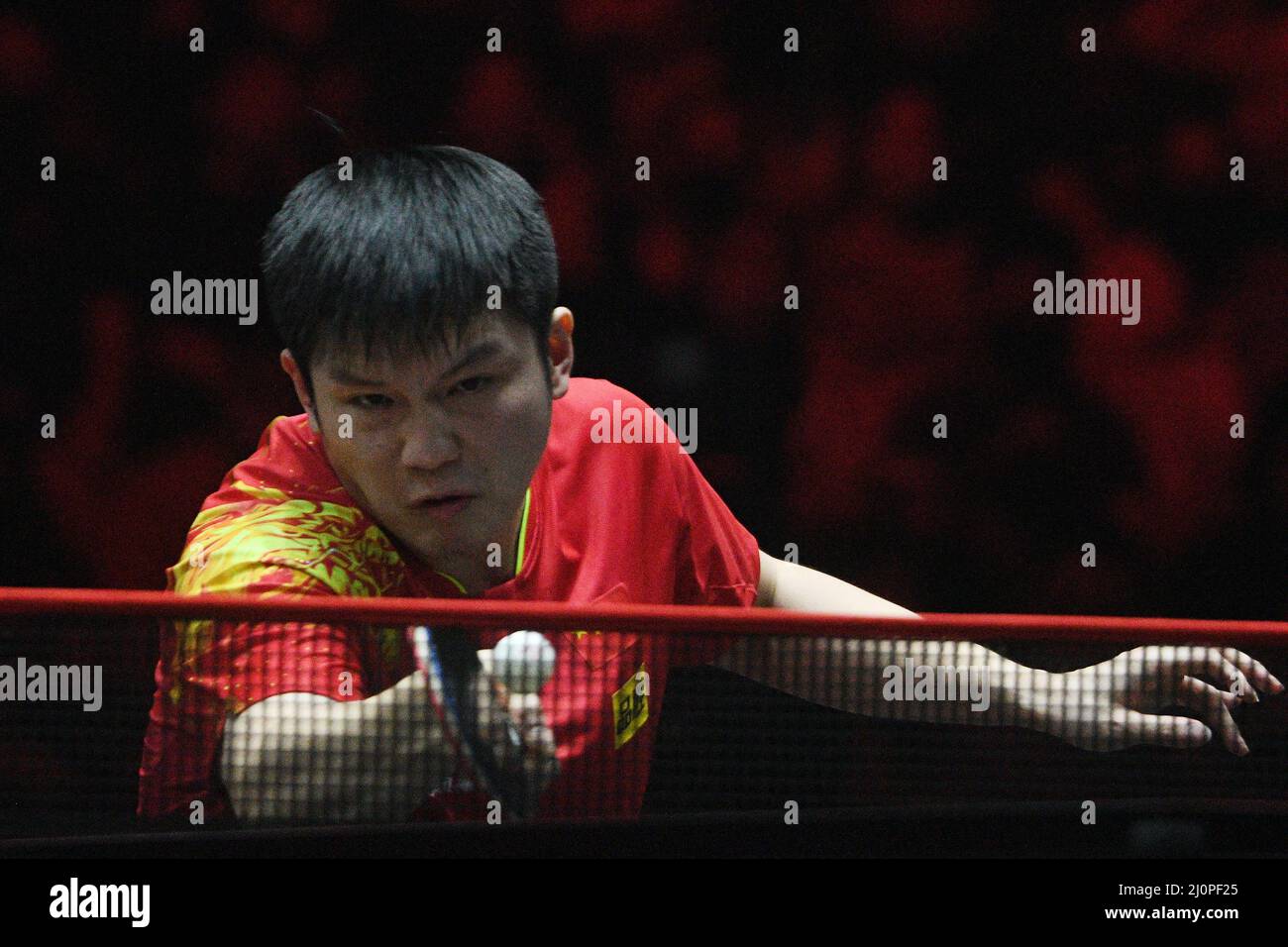 Singapur. 20. März 2022. Fan Zhendong aus China kehrt beim Finale der