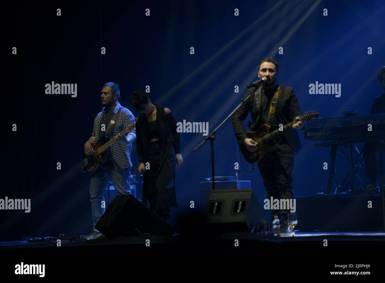 20. März 2022, Padua, Italien: Die Band Tiromancino von Federico Zampaglione kehrt an die wichtigsten italienischen Theater zurück, um dem Publikum eine einzigartige und aufregende Show zu bieten, die auf der langen Liste der Erfolge basiert, die die dreißigjährige Karriere des römischen Singer-Songwriters geprägt haben, zu der die neuesten unveröffentlichten Songs auf dem neuen Album werden Hinzugefügt. (Bild: © Mariano Montella/Pacific Press via ZUMA Press Wire) Stockfoto