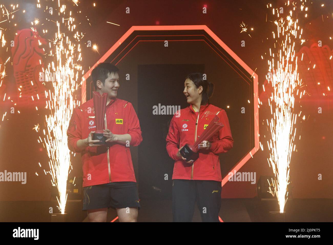 Singapur, World Table Tennis (WTT) Singapur Smash 2022 in Singapur. 20. März 2022. Fan Zhendong
