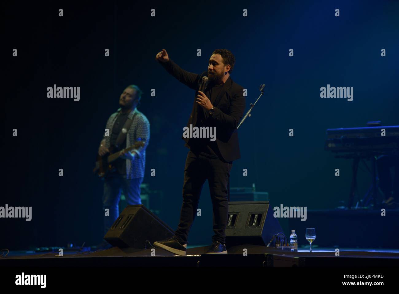 20. März 2022, Padua, Italien: Die Band Tiromancino von Federico Zampaglione kehrt an die wichtigsten italienischen Theater zurück, um dem Publikum eine einzigartige und aufregende Show zu bieten, die auf der langen Liste der Erfolge basiert, die die dreißigjährige Karriere des römischen Singer-Songwriters geprägt haben, zu der die neuesten unveröffentlichten Songs auf dem neuen Album werden Hinzugefügt. (Bild: © Mariano Montella/Pacific Press via ZUMA Press Wire) Stockfoto