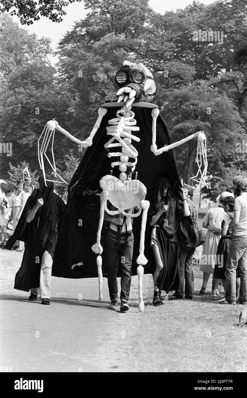 CND-Demonstration im Hyde Park. 16.. Juli 1983. Stockfoto