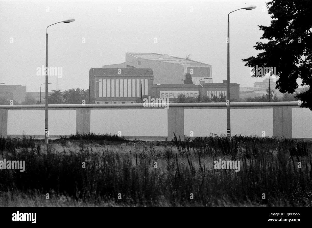 Die Berliner Mauer. Abgebildet ist die makellose Ostwand. 6.. August 1984. Stockfoto