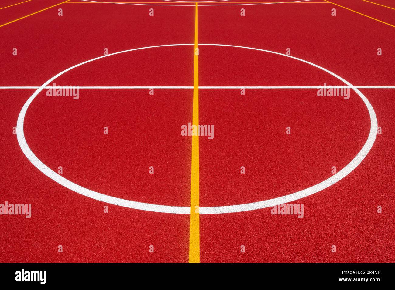 Zentrum des Basketballplatzes Stockfoto