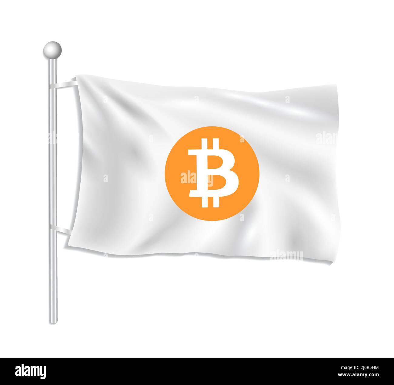 Bitcoin-Flagge, weißer Hintergrundvektor Stock Vektor