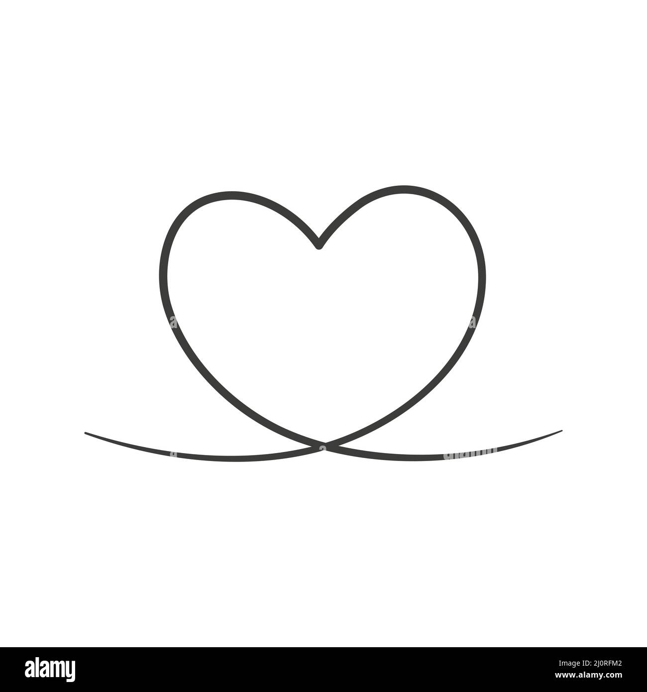 Symbol für kontinuierliche Herzlinie. Liebe Umriss Symbol. Vektor auf Weiß isoliert. Stock Vektor