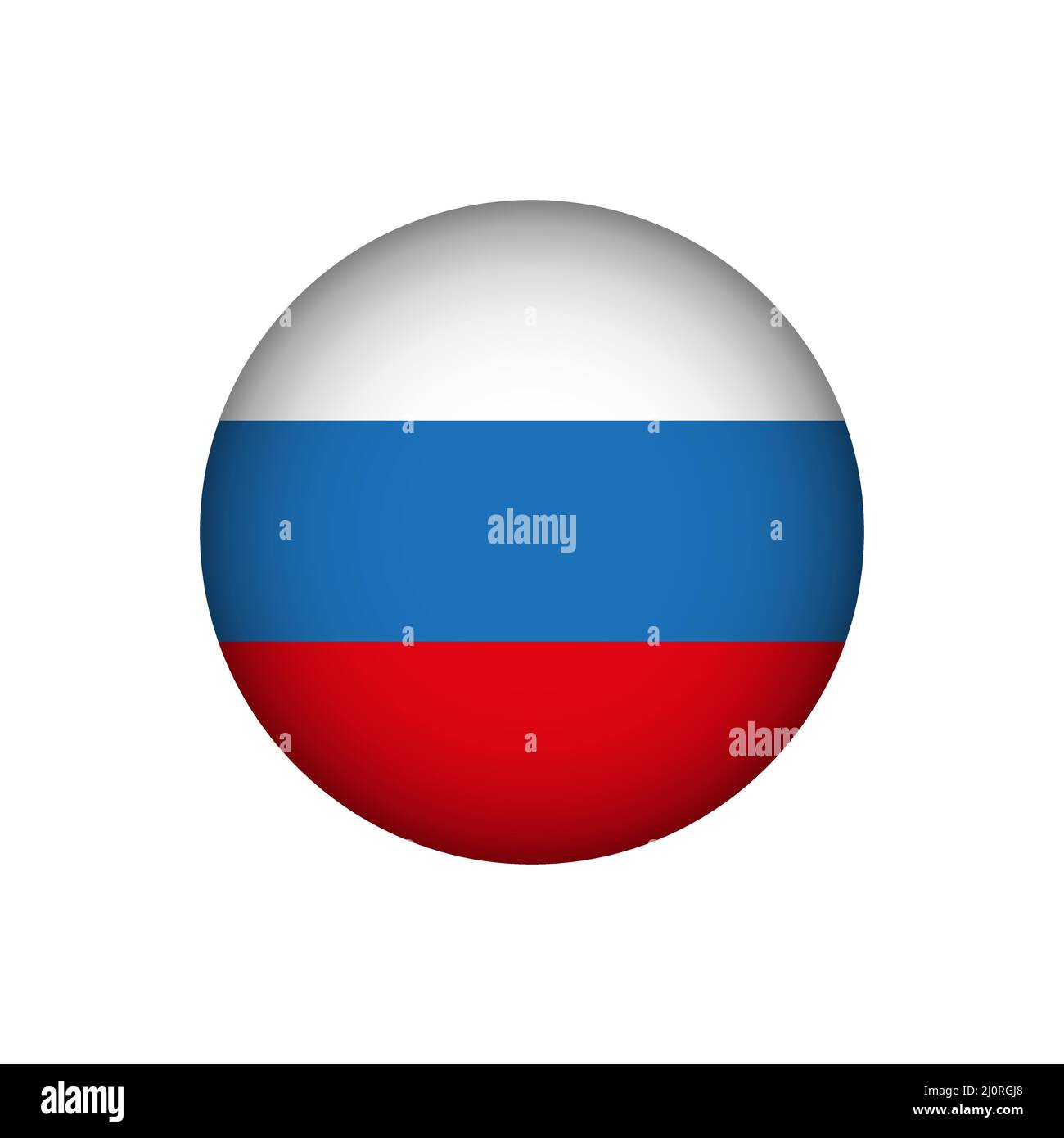Russische runde Flagge. Symbol der nationalen russischen kreisförmigen Flagge. Stock Vektor
