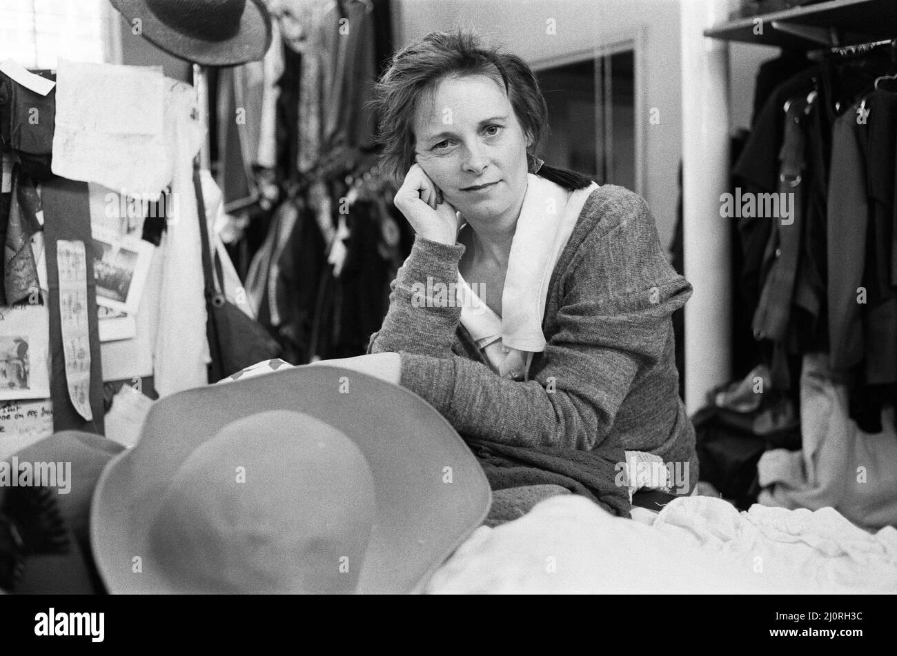Die britische Modedesignerin Vivienne Westwood. 28.. April 1983. Stockfoto