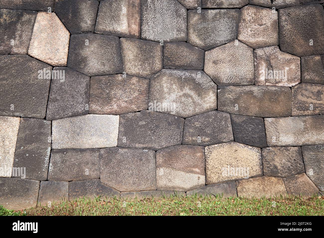 Gemauerte Muster der alten Steinmauer von Schloss Edo. Tokio. Japan Stockfoto