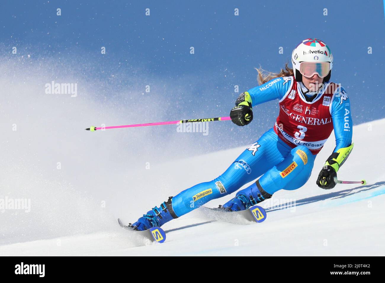 Meribel, Frankreich. 20. März 2022. Alpine Ski World Cup Finale. Marta Bassino (ITA); Kredit: Action Plus Sports/Alamy Live News Stockfoto
